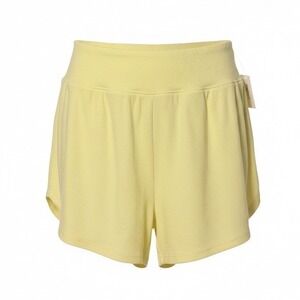 GapBody‎ Women XL Yellow Ribbed Lounge Shorts High Waisted Dolphin Hem New NWT